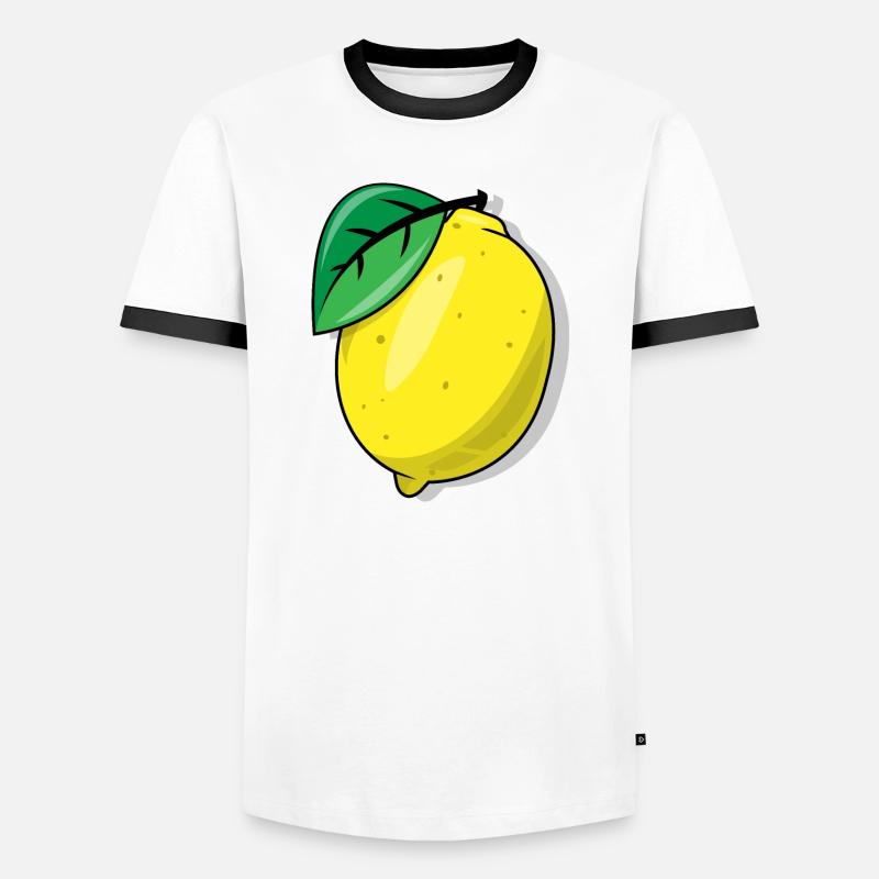 Zitrone - Männer Kontrast-T-Shirt - Weiß/Schwarz