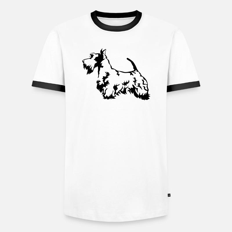 Scottish Terrier - Männer Kontrast-T-Shirt - Weiß/Schwarz