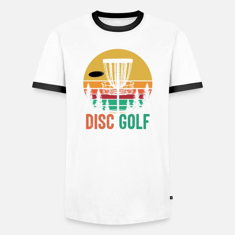Disc Golf - Men's Ringer Shirt - white/black