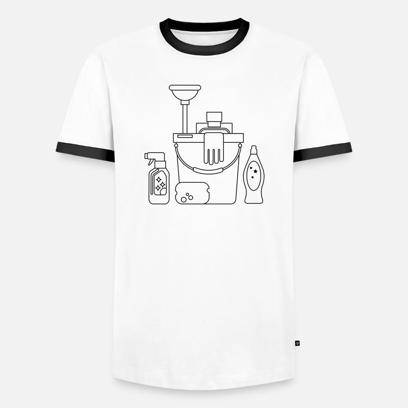 Putzeimer - Männer Kontrast-T-Shirt - Weiß/Schwarz