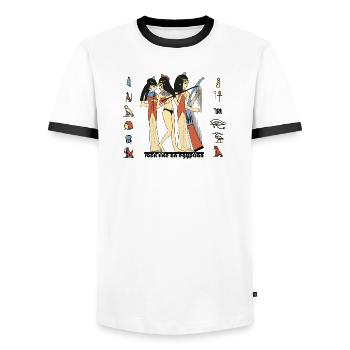 Rock Like An Egyptian - T-shirt contrasté Homme - blanc/noir - Devant - AI Model Female 172 light (172cm) & AI Model Male 178 dark (178cm)