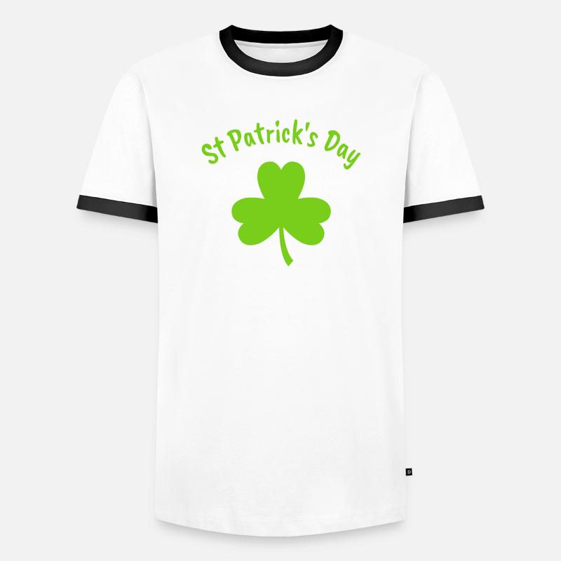 St. Patrick - Männer Kontrast-T-Shirt - Weiß/Schwarz