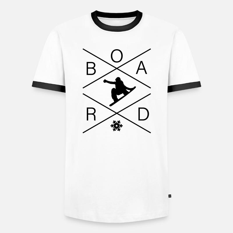 BOARD - Männer Kontrast-T-Shirt - Weiß/Schwarz