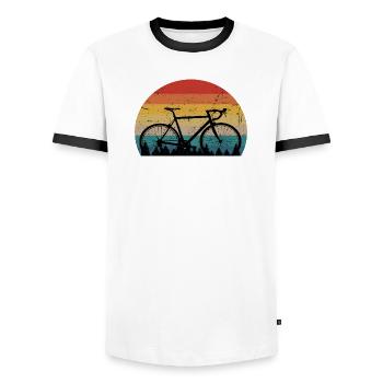 Fahrrad Retro Vintage Geschenk Rad Bike - Männer Kontrast-T-Shirt - Weiß/Schwarz - Vorne - AI Model Female 172 light (172cm) & AI Model Male 178 dark (178cm)