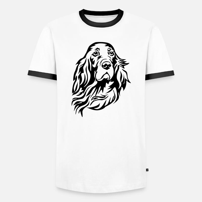 Irish Setter Head - Men's Ringer Shirt - white/black