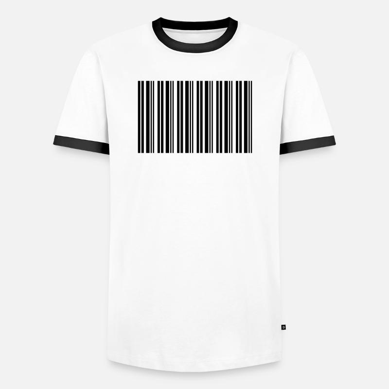 Barcode Strichcode Nerd IT Technik Design - Männer Kontrast-T-Shirt - Weiß/Schwarz