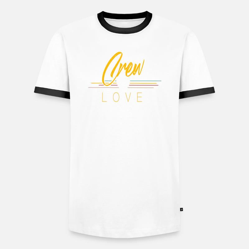 Crew Love - Männer Kontrast-T-Shirt - Weiß/Schwarz