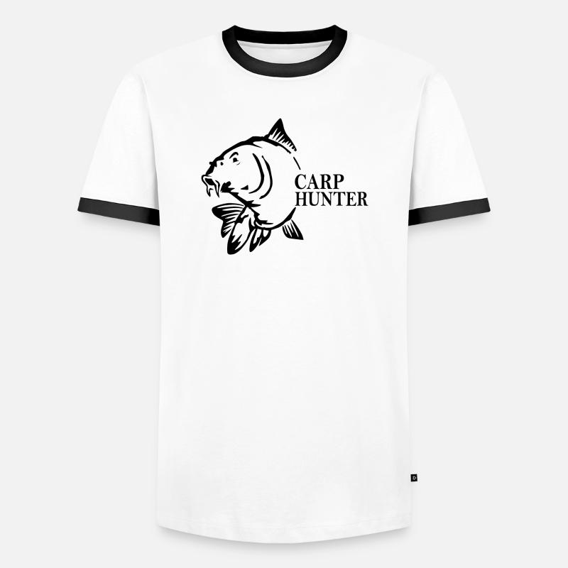 Carp Hunter - Männer Kontrast-T-Shirt - Weiß/Schwarz