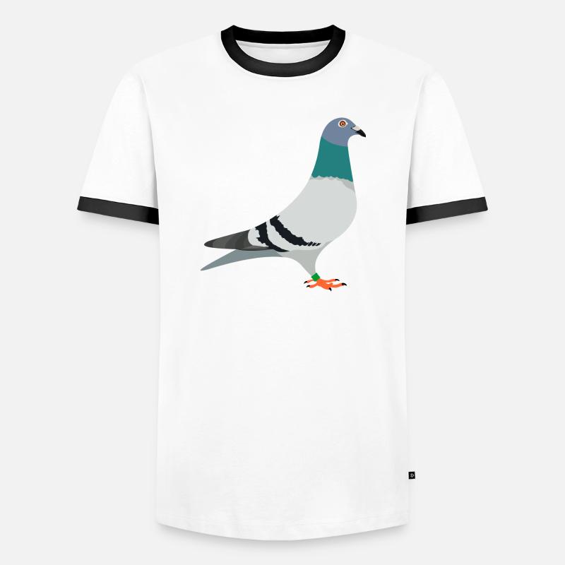 Brieftaube - Männer Kontrast-T-Shirt - Weiß/Schwarz