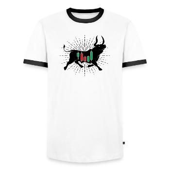 Stocks Bulle - Men's Ringer Shirt - white/black - Front - AI Model Female 172 light (172cm) & AI Model Male 178 dark (178cm)