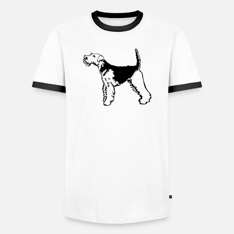 Welsh Terrier - Männer Kontrast-T-Shirt - Weiß/Schwarz