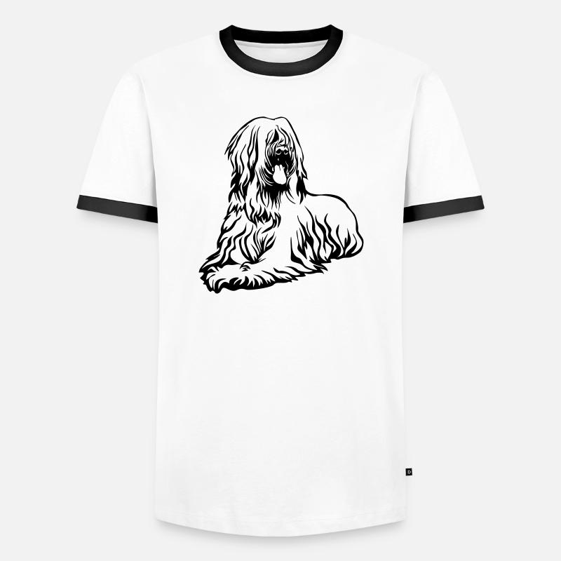 Briard - Men's Ringer Shirt - white/black