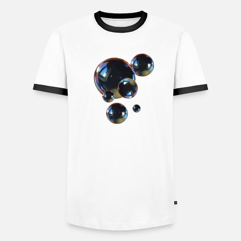 Reflective bubble art - Men's Ringer Shirt - white/black
