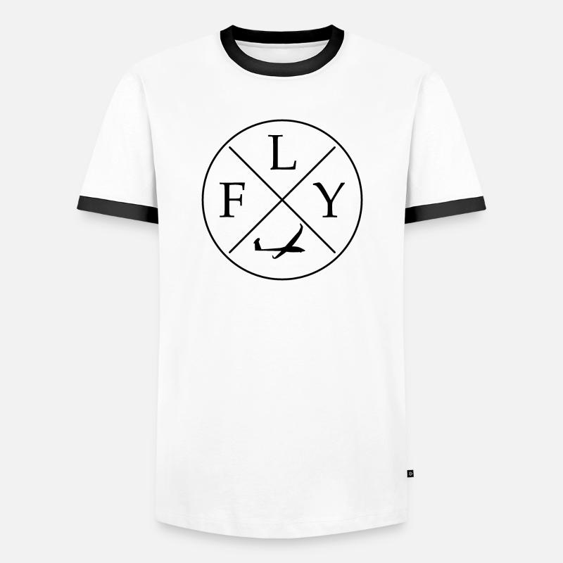 FLY Logo Glider remote control rc - Men's Ringer Shirt - white/black