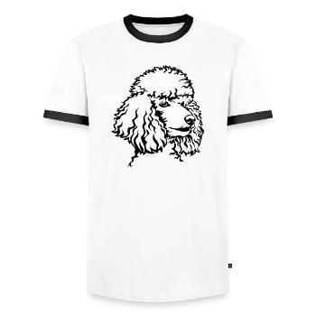 Pudel Kopf - Männer Kontrast-T-Shirt - Weiß/Schwarz - Vorne - AI Model Female 172 light (172cm) & AI Model Male 178 dark (178cm)