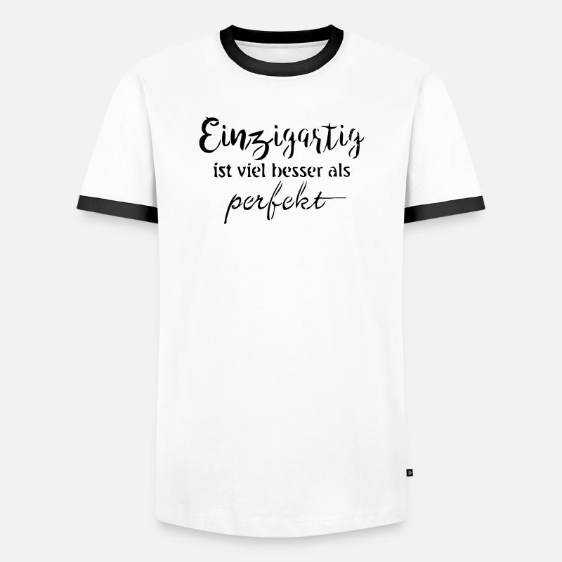 Einzigartig - Männer Kontrast-T-Shirt - Weiß/Schwarz