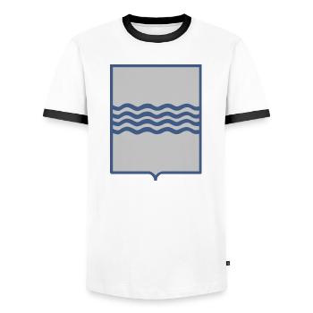 Basilicate Italie - T-shirt contrasté Homme - blanc/noir - Devant - AI Model Female 172 light (172cm) & AI Model Male 178 dark (178cm)