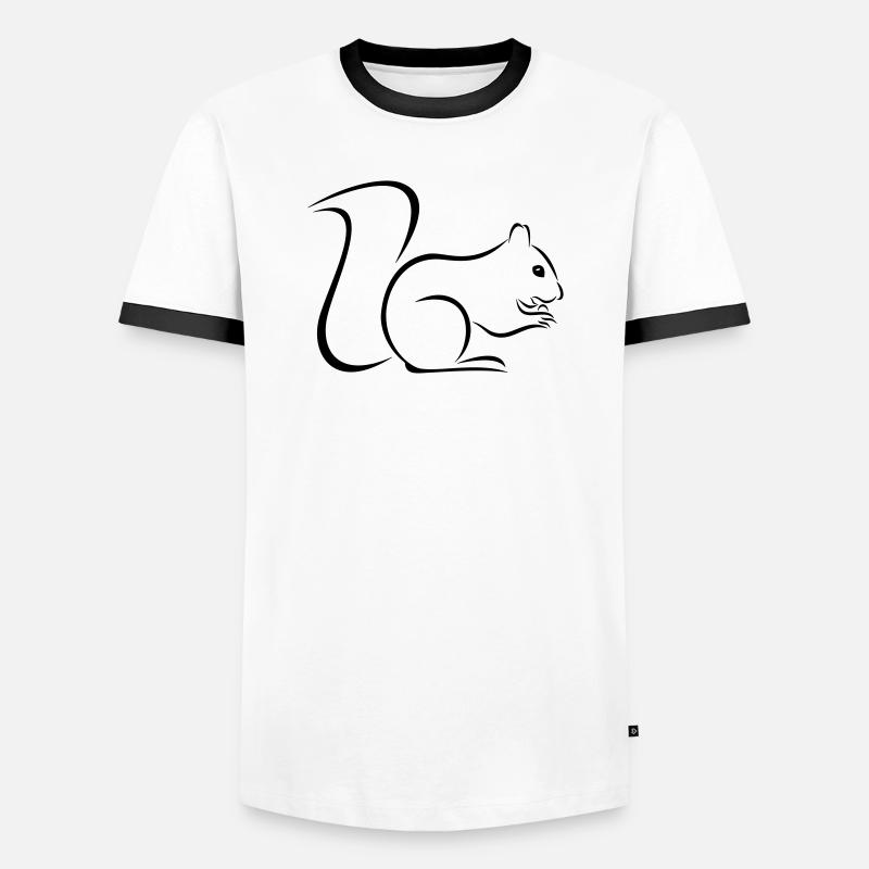 Eichhörnchen - Männer Kontrast-T-Shirt - Weiß/Schwarz