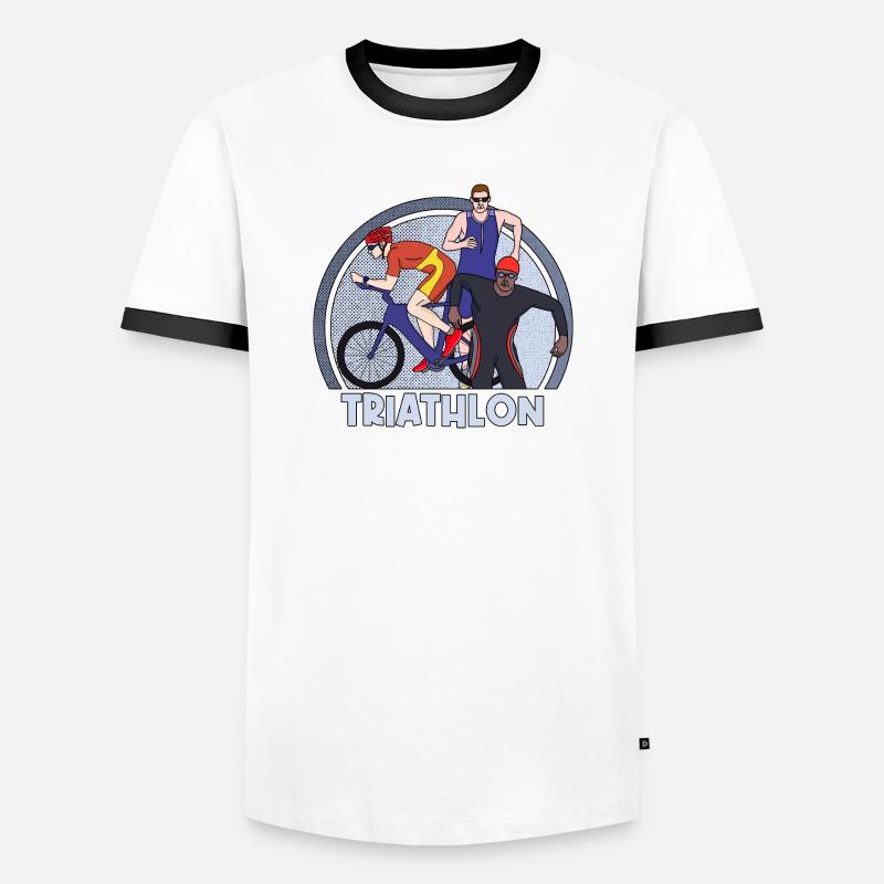 Triathlon - Men's Ringer Shirt - white/black