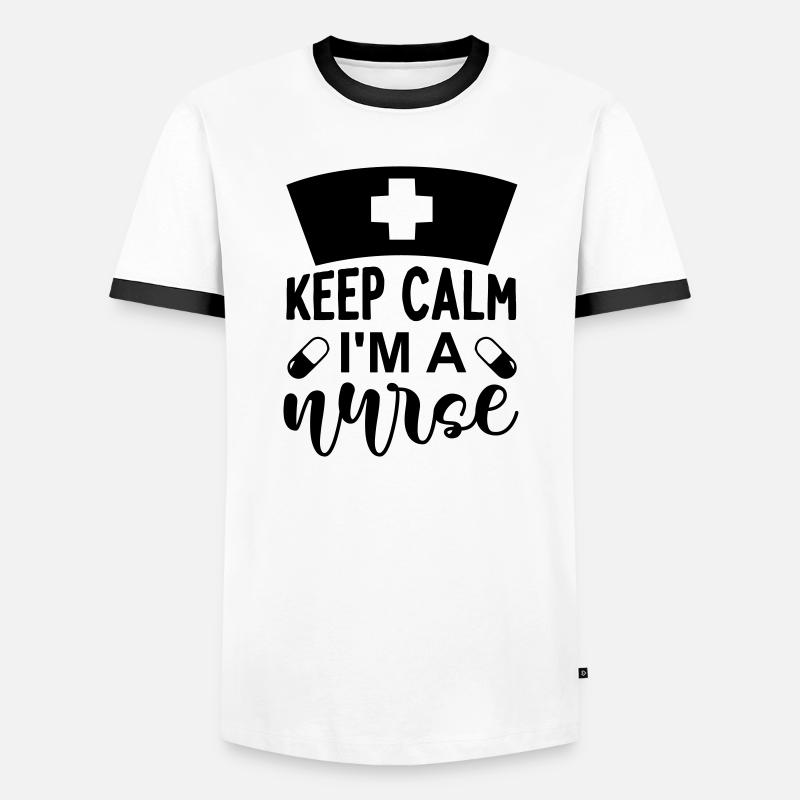 Keep calm im a nurse - Men's Ringer Shirt - white/black