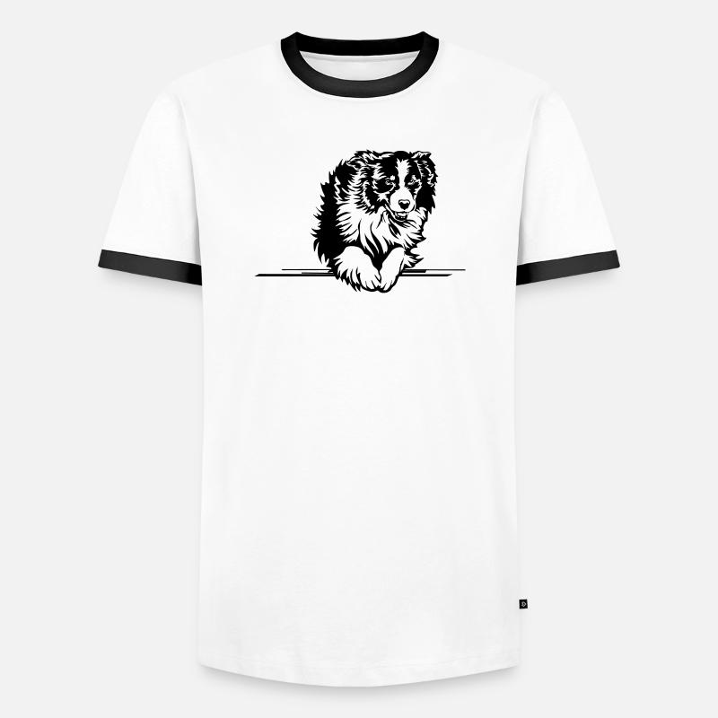 Australian Shepherd - Men's Ringer Shirt - white/black