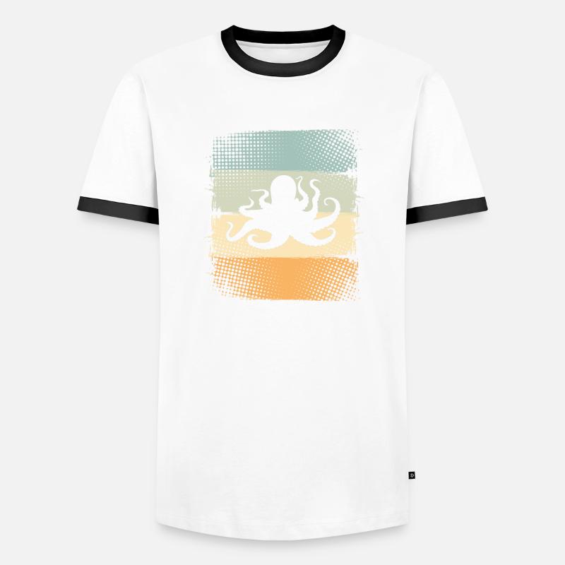 Octopus Octopus Octopus Octopus - Men's Ringer Shirt - white/black