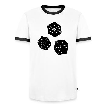 | de Chicago | Jeu de dés Chigg - T-shirt contrasté Homme - blanc/noir - Devant - AI Model Female 172 light (172cm) & AI Model Male 178 dark (178cm)