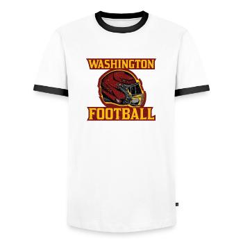 Équipe de football de Washington - T-shirt contrasté Homme - blanc/noir - Devant - AI Model Female 172 light (172cm) & AI Model Male 178 dark (178cm)