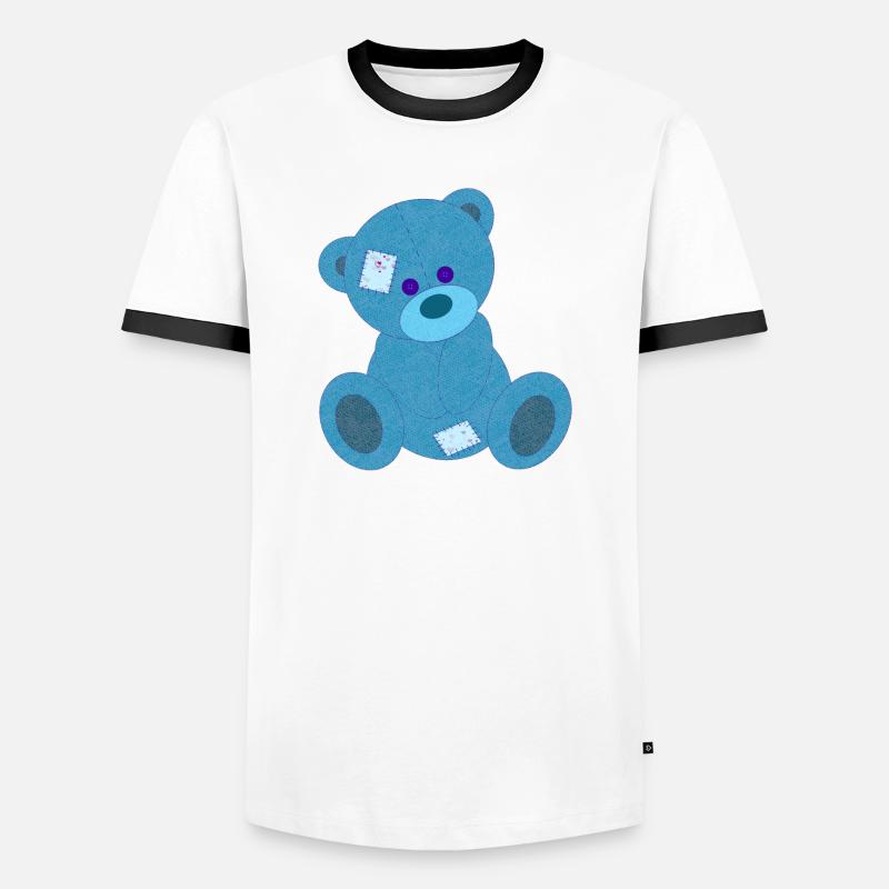 Blue Bear - Men's Ringer Shirt - white/black