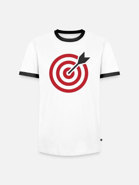 Bullseye Arrow Target - Men's Ringer Shirt - white/black