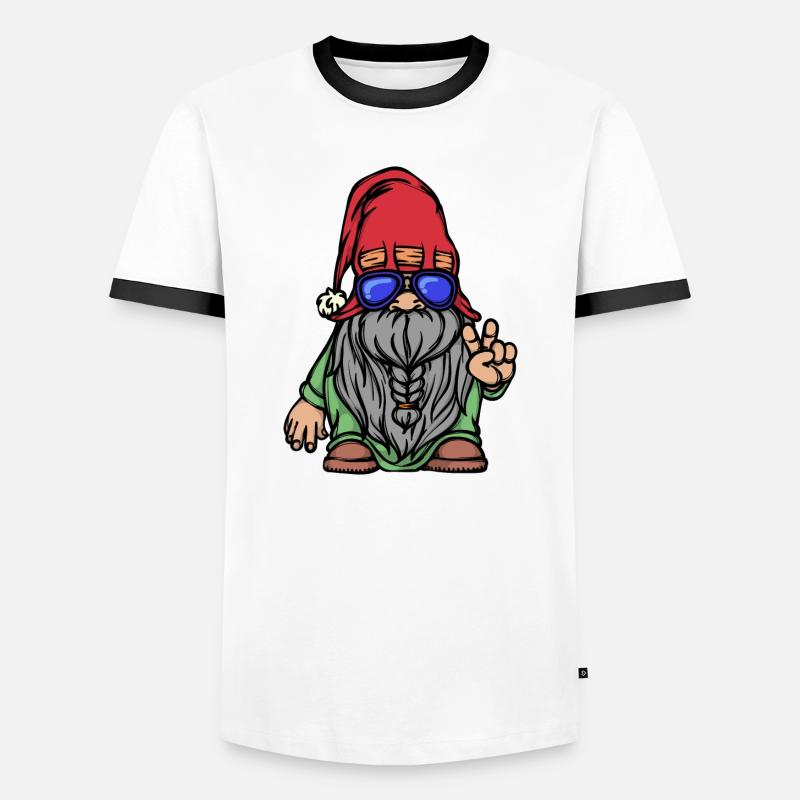 Bart Vollbart Gesichtsbehaarung Bartfrisur - Männer Kontrast-T-Shirt - Weiß/Schwarz