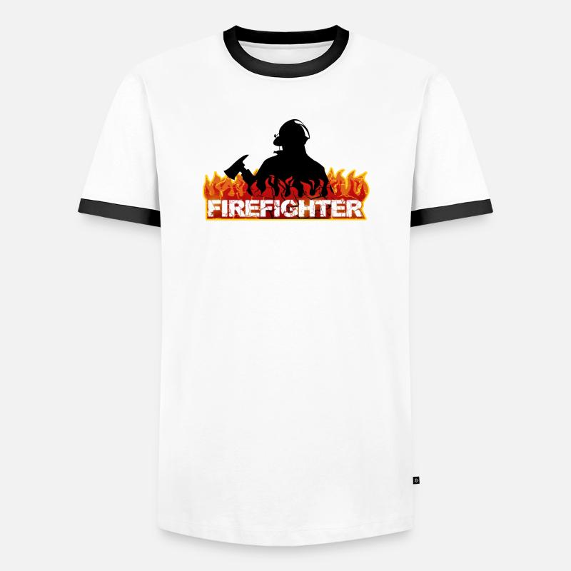 Fireman - Men's Ringer Shirt - white/black