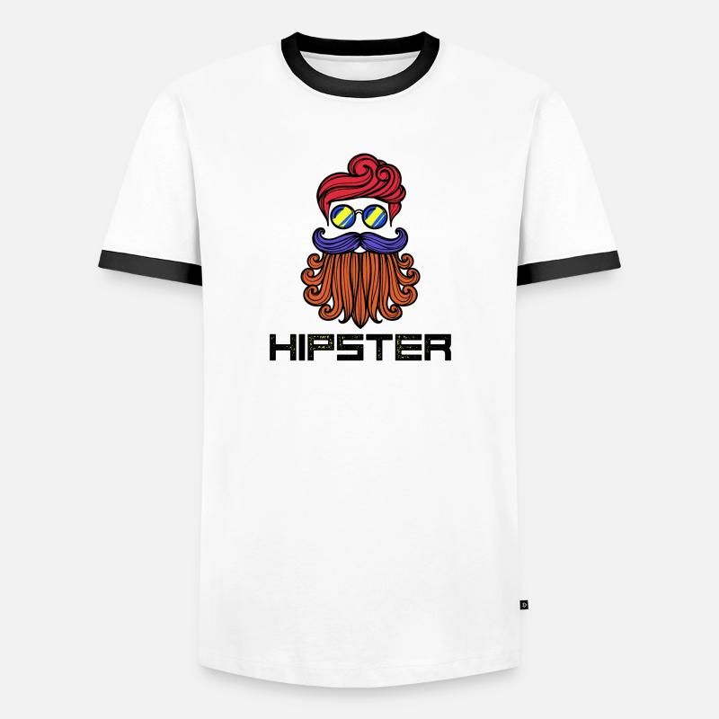 Bart Hipster Spruch Bartfrisur Bartträger - Männer Kontrast-T-Shirt - Weiß/Schwarz