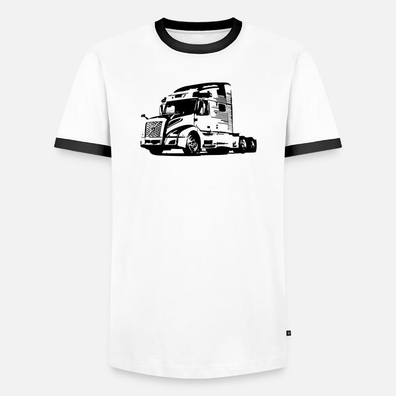 Trucker LKW US - Männer Kontrast-T-Shirt - Weiß/Schwarz