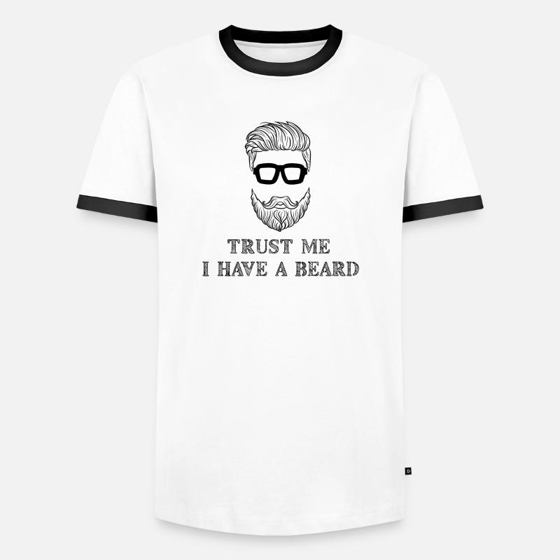 Bartträger Bart Statement Schnurrbart Humorvoll - Männer Kontrast-T-Shirt - Weiß/Schwarz