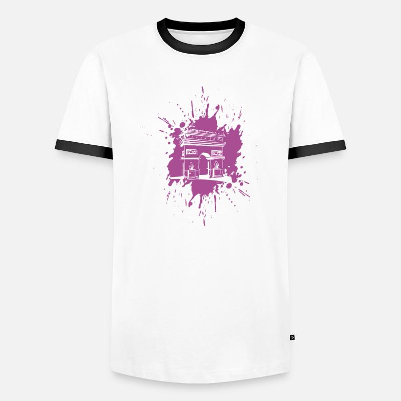 Arc de triomphe | Triumpfbogen Paris | Splash - Männer Kontrast-T-Shirt - Weiß/Schwarz