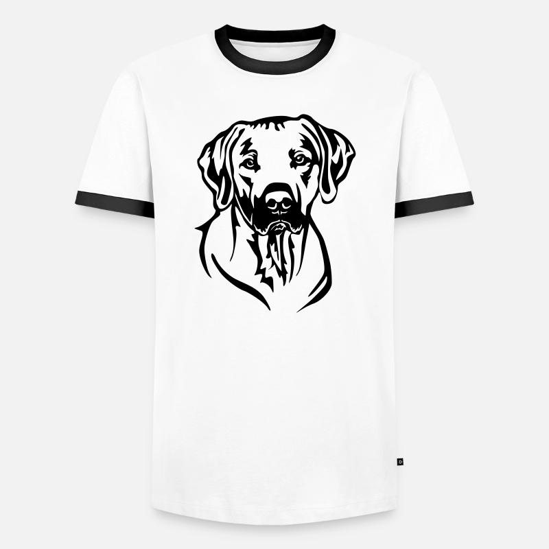 Rhodesian Ridgeback Kopf - Männer Kontrast-T-Shirt - Weiß/Schwarz