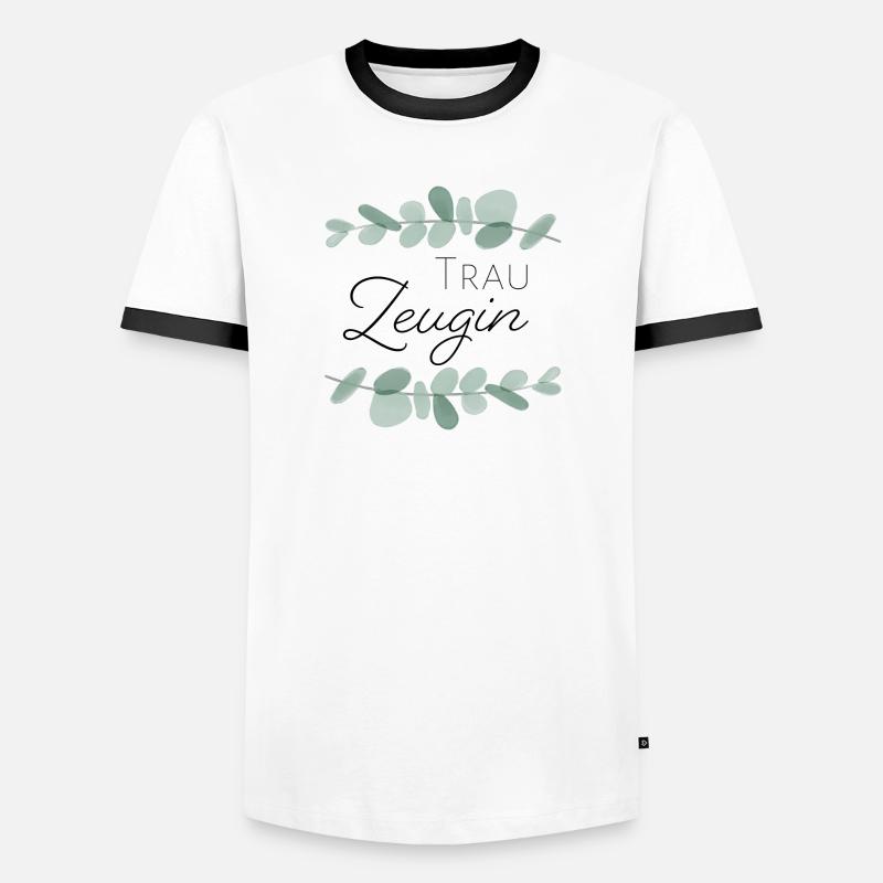 Trauzeugin Eukalyptus - Männer Kontrast-T-Shirt - Weiß/Schwarz