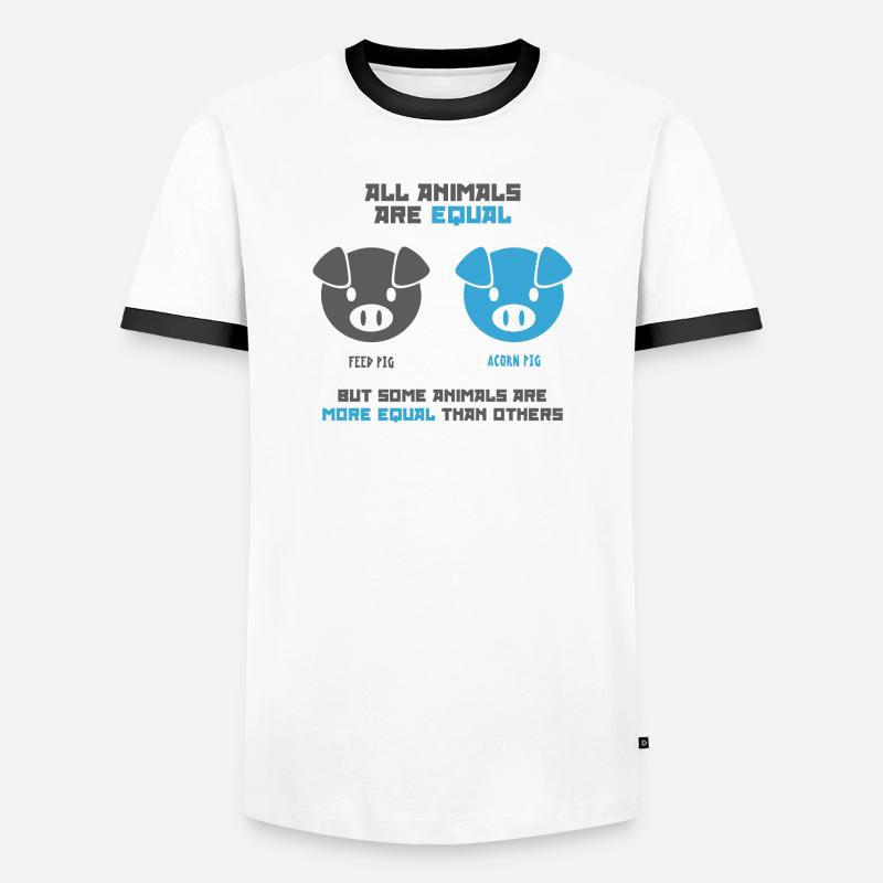 Futterschwein, Eichelschwein - Männer Kontrast-T-Shirt - Weiß/Schwarz