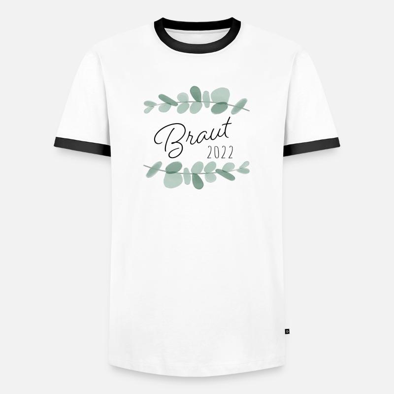 Braut 2022 Eukalyptus - Männer Kontrast-T-Shirt - Weiß/Schwarz