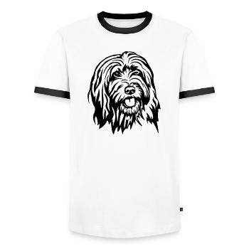 Gos d'atura Catala Kopf - Männer Kontrast-T-Shirt - Weiß/Schwarz - Vorne - AI Model Female 172 light (172cm) & AI Model Male 178 dark (178cm)