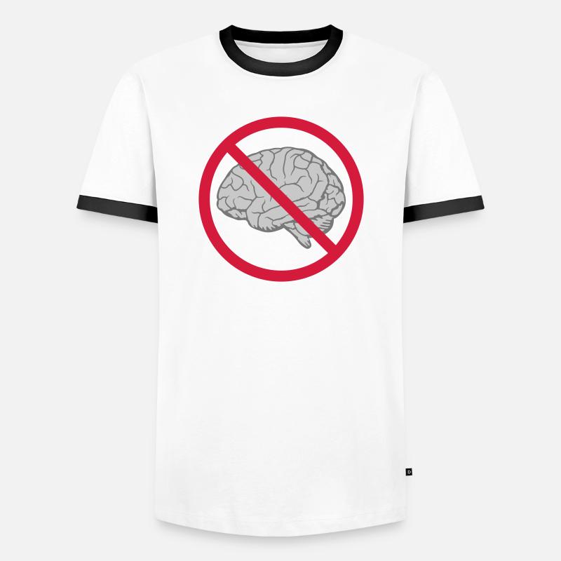 Brain Forbidden Shield - Men's Ringer Shirt - white/black