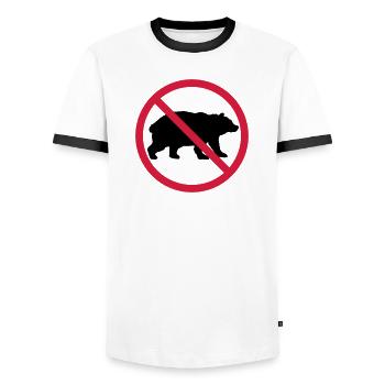 Bear Forbidden Shield - Men's Ringer Shirt - white/black - Front - AI Model Female 172 light (172cm) & AI Model Male 178 dark (178cm)