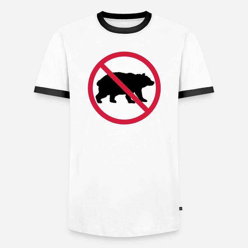 Bär Verboten Schild - Männer Kontrast-T-Shirt - Weiß/Schwarz