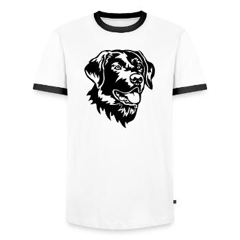 Labrador Head - Men's Ringer Shirt - white/black - Front - AI Model Female 172 light (172cm) & AI Model Male 178 dark (178cm)
