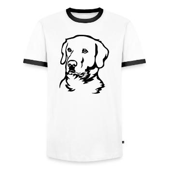 Labrador Kopf - Männer Kontrast-T-Shirt - Weiß/Schwarz - Vorne - AI Model Female 172 light (172cm) & AI Model Male 178 dark (178cm)