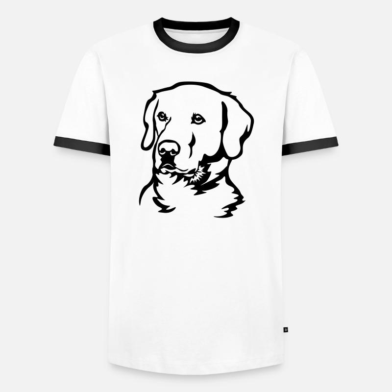 Labrador Head - Men's Ringer Shirt - white/black