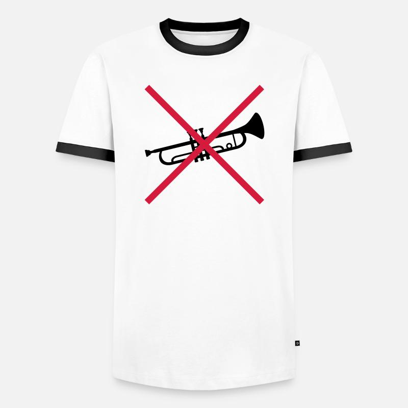 Trompete Verboten Schild - Männer Kontrast-T-Shirt - Weiß/Schwarz