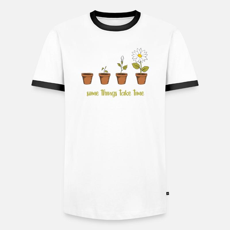 Time - Men's Ringer Shirt - white/black