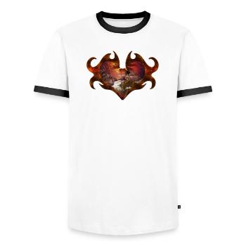 Schöne Meerjungfrau in einer wunderbaren Fantasy-Welt - Männer Kontrast-T-Shirt - Weiß/Schwarz - Vorne - AI Model Female 172 light (172cm) & AI Model Male 178 dark (178cm)